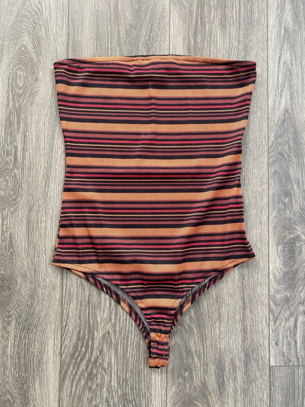 Blāshe - Striped Strapless Bodysuit - Size M
